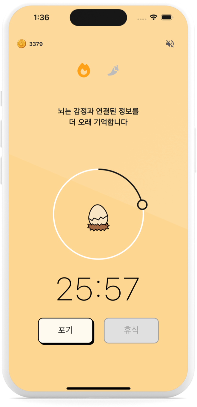집중 타이머 화면